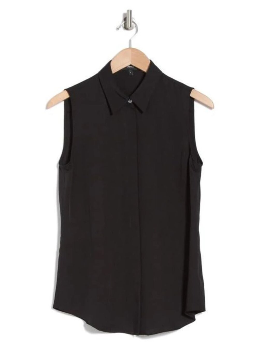 Theory Duria Silk Top in Black - sz XS